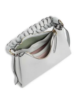 Boheme Grana Double Schultertasche genarbtes Leder hellblau