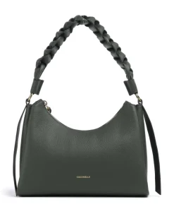 Boheme Grana Double Schultertasche genarbtes Leder dunkelgrün