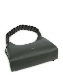 Boheme Grana Double Schultertasche genarbtes Leder dunkelgrün