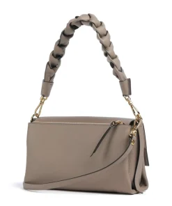 Boheme Grana Double Schultertasche genarbtes Rindsleder taupe