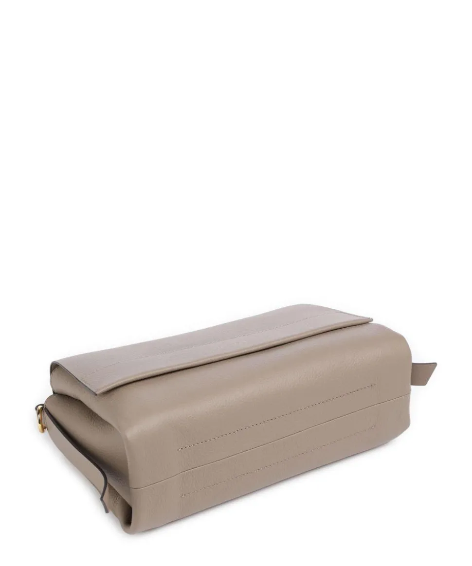 Boheme Grana Double Schultertasche genarbtes Rindsleder taupe