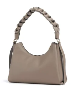 Boheme Grana Double Schultertasche genarbtes Leder taupe