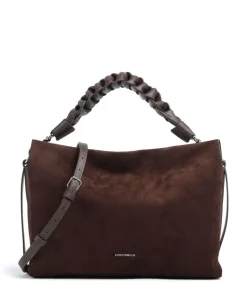 Boheme Suede Beuteltasche aufgerautes Rindsleder dunkelbraun