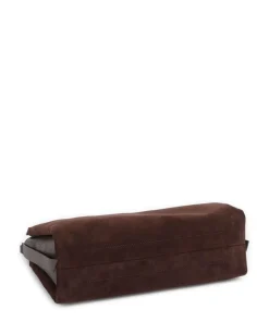 Boheme Suede Beuteltasche aufgerautes Rindsleder dunkelbraun