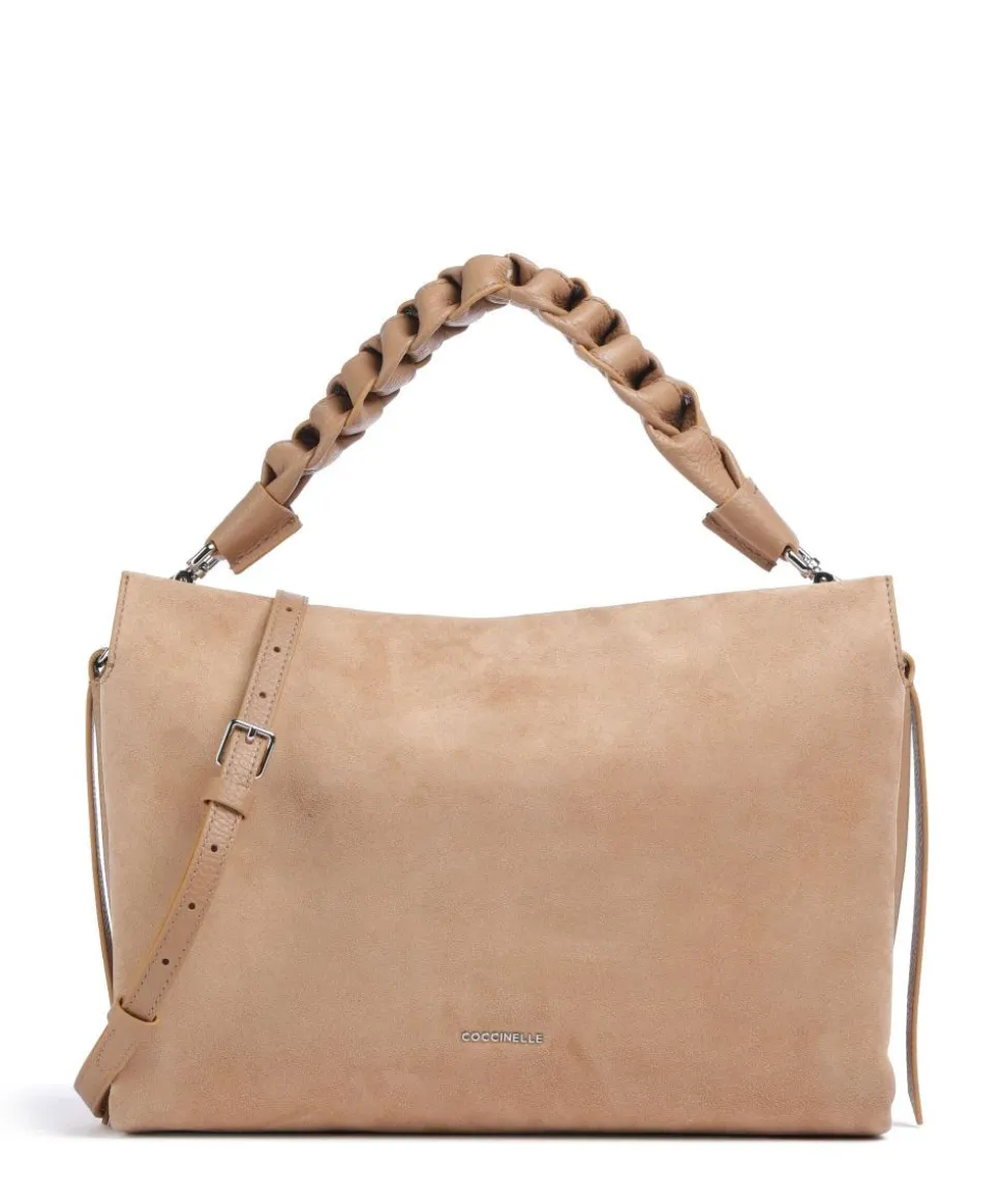 Boheme Suede Beuteltasche aufgerautes Rindsleder hellbraun