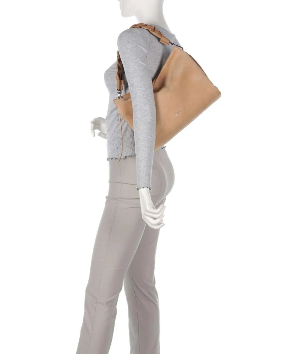 Boheme Suede Beuteltasche aufgerautes Rindsleder hellbraun