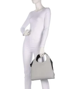 Boston Kirsten Handtasche genarbtes Leder hellgrau