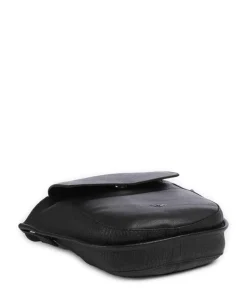 Boston Lorna Umhängetasche genarbtes Leder schwarz