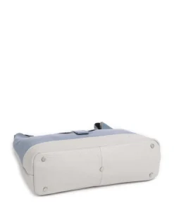 Boston Umhängetasche genarbtes Leder hellgrau