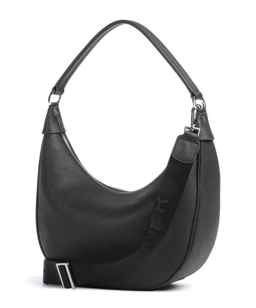 Bozen Ite Beuteltasche genarbtes Rindsleder schwarz