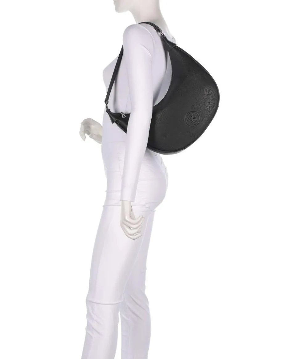 Bozen Ite Beuteltasche genarbtes Rindsleder schwarz