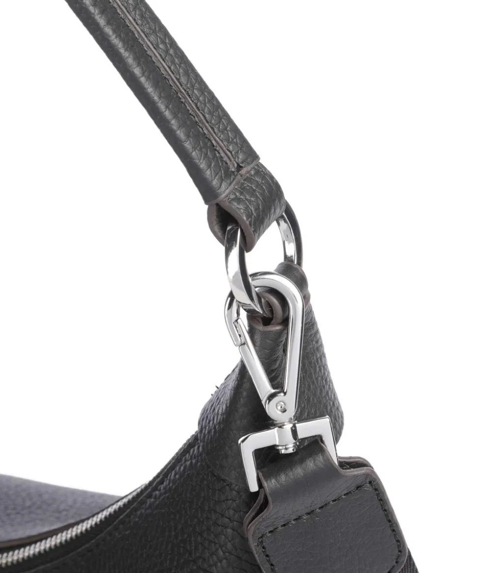 Bozen Ite Beuteltasche genarbtes Rindsleder schwarz