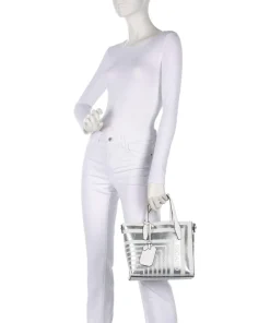 Brasilia Handtasche Lederimitat silber