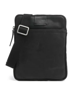 Brick Lane Umhängetasche fein genarbtes Rindsleder schwarz