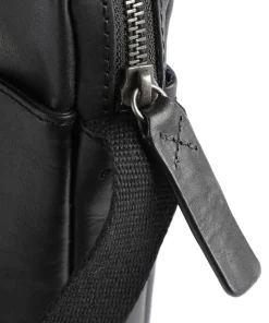 Brick Lane Umhängetasche Leder schwarz