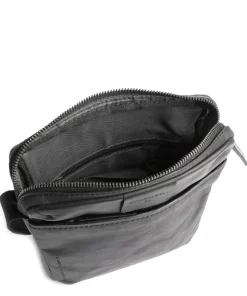 Brick Lane Umhängetasche Leder schwarz