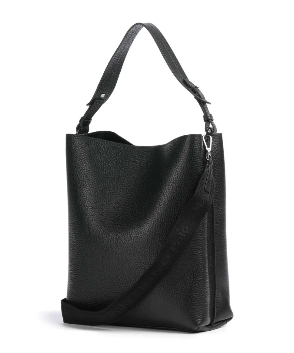 Brinja M Beuteltasche genarbtes Rindsleder schwarz