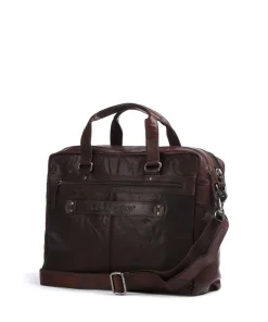 Bronco Aktentasche 16″ genarbtes Leder dunkelbraun