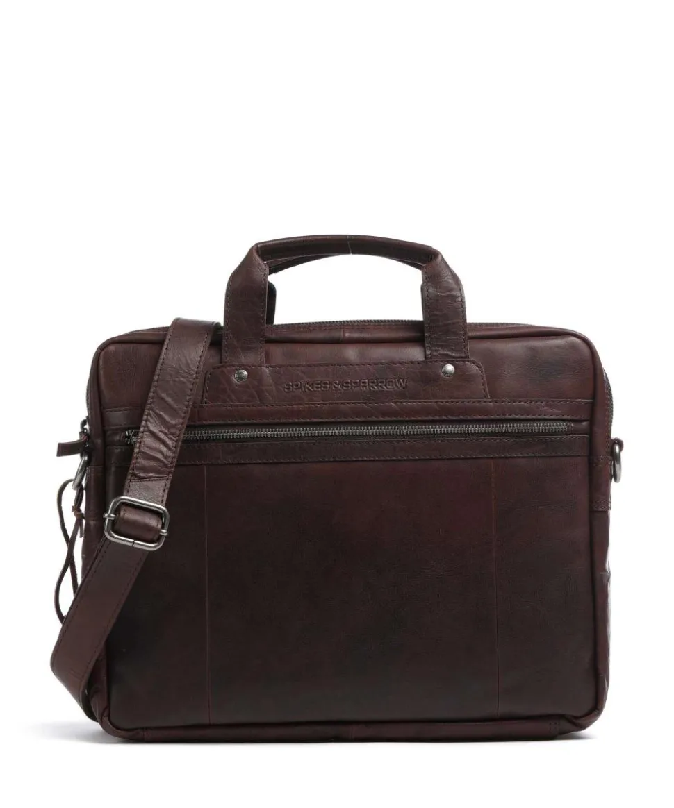 Bronco Aktentasche 15″ genarbtes Leder dunkelbraun