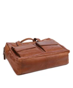 Bronco Aktentasche 16″ genarbtes Leder cognac