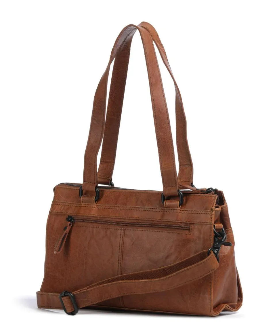 Bronco Amity Schultertasche fein genarbtes Leder cognac