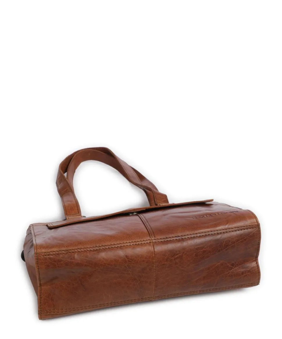 Bronco Amity Schultertasche fein genarbtes Leder cognac