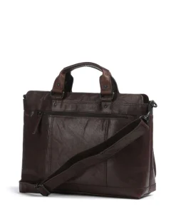 Bronco Bennie Aktentasche 14″ fein genarbtes Leder dunkelbraun