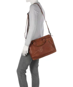 Bronco Bennie Aktentasche 14″ fein genarbtes Leder cognac