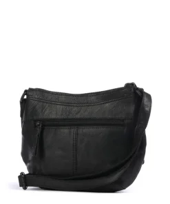 Bronco Camreen Umhängetasche genarbtes Leder schwarz