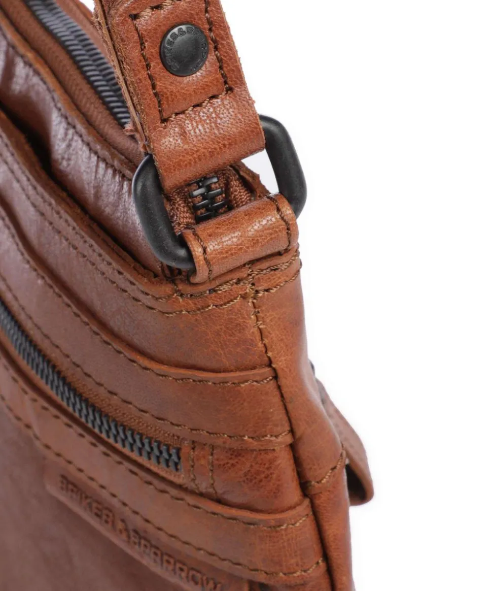 Bronco Camreen Umhängetasche genarbtes Leder braun