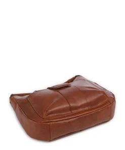 Bronco Carlia Umhängetasche fein genarbtes Leder cognac