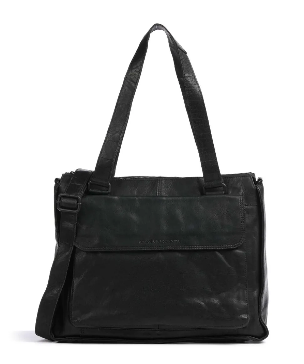 Bronco Ceciley Laptoptasche 15″ genarbtes Leder schwarz