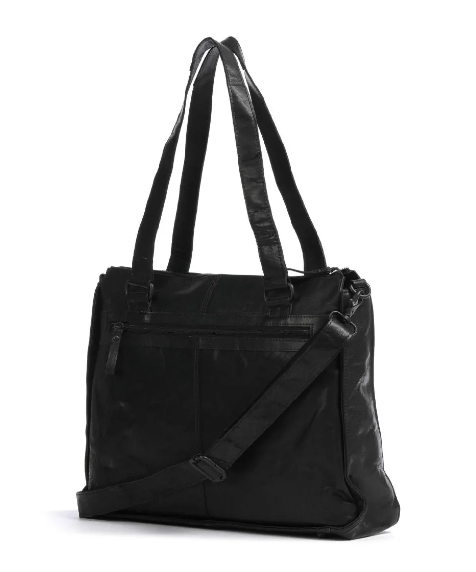 Bronco Ceciley Laptoptasche 15″ genarbtes Leder schwarz