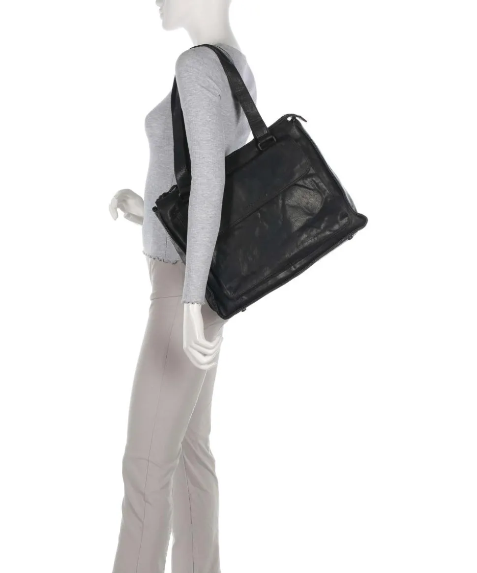 Bronco Ceciley Laptoptasche 15″ genarbtes Leder schwarz