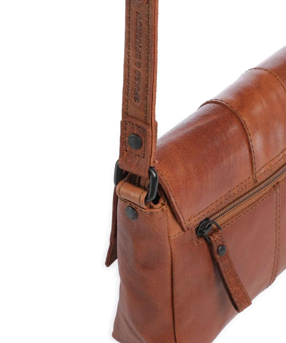 Bronco Ceslie Umhängetasche fein genarbtes Leder cognac