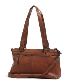 Bronco Cherish Schultertasche genarbtes Leder braun