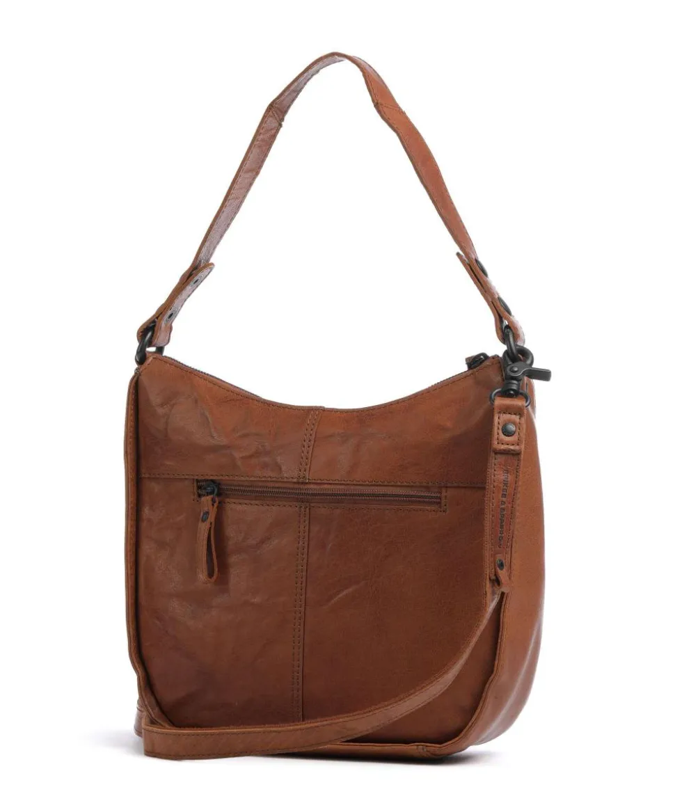 Bronco Colleen Schultertasche genarbtes Leder braun