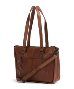 Bronco Danah Shopper 12″ genarbtes Leder braun