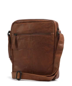 Bronco Jayed Umhängetasche 13″ genarbtes Leder braun