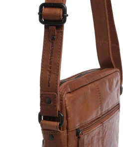 Bronco Jayed Umhängetasche 13″ genarbtes Leder braun