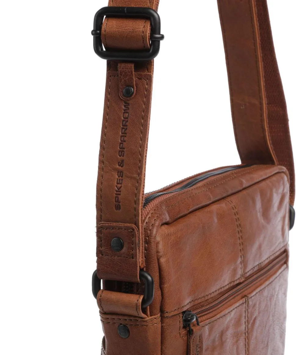 Bronco Jayed Umhängetasche 13″ genarbtes Leder braun