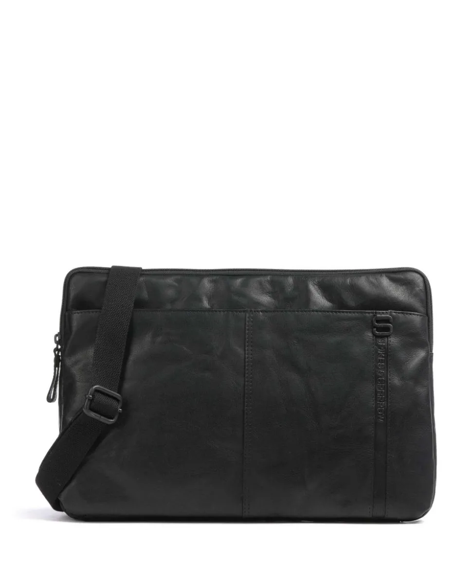 Bronco Laptoptasche 15″ fein genarbtes Leder schwarz