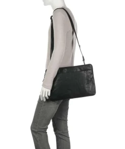Bronco Laptoptasche 15″ fein genarbtes Leder schwarz