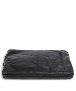 Bronco Laptoptasche 15″ fein genarbtes Leder schwarz