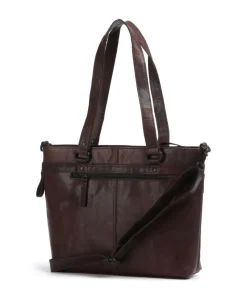 Bronco Lavendar Shopper 13″ fein genarbtes Leder dunkelbraun