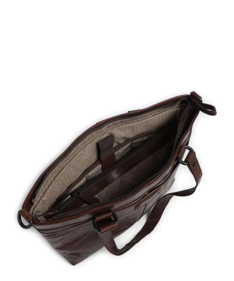 Bronco Lavendar Shopper 13″ fein genarbtes Leder dunkelbraun