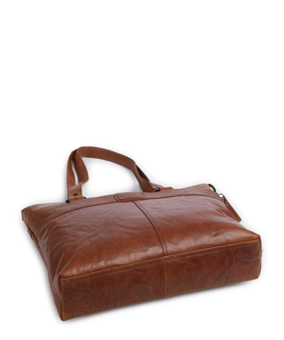 Bronco Lavendar Shopper 13″ fein genarbtes Leder cognac