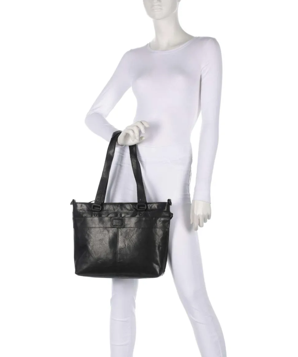 Bronco Lavendar Shopper 13″ fein genarbtes Leder schwarz