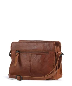 Bronco Leyla Umhängetasche fein genarbtes Leder cognac