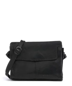 Bronco Leyla Umhängetasche fein genarbtes Leder schwarz